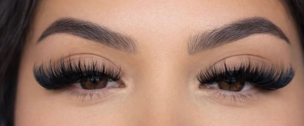 Volume lash extensions with multiple lashes per natural lash by Therapic Beauty